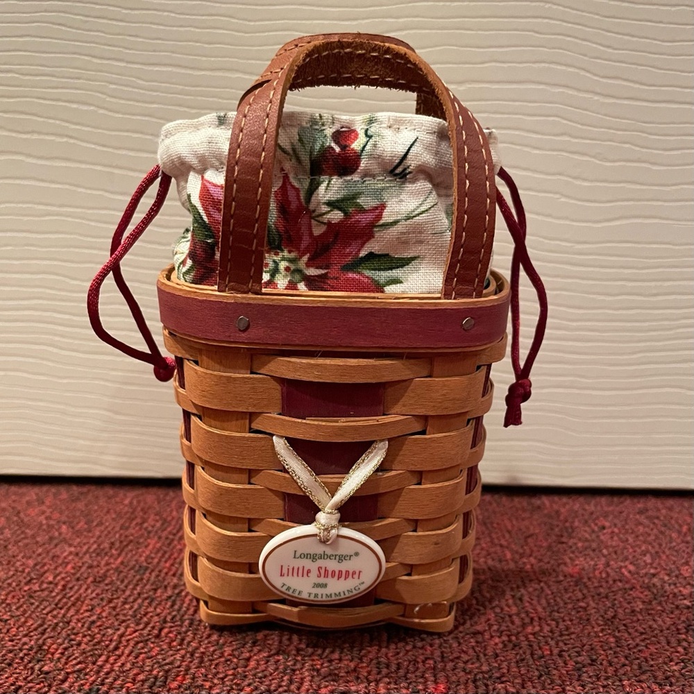 2008 Longaberger “Little Shopper” Tree Trimming Handcrafted Woven Basket